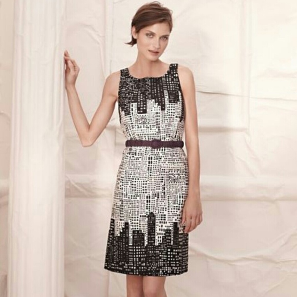 Anthropologie Great Heights City Scape Dress Sz 0